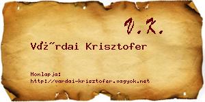 Várdai Krisztofer névjegykártya