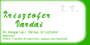 krisztofer vardai business card